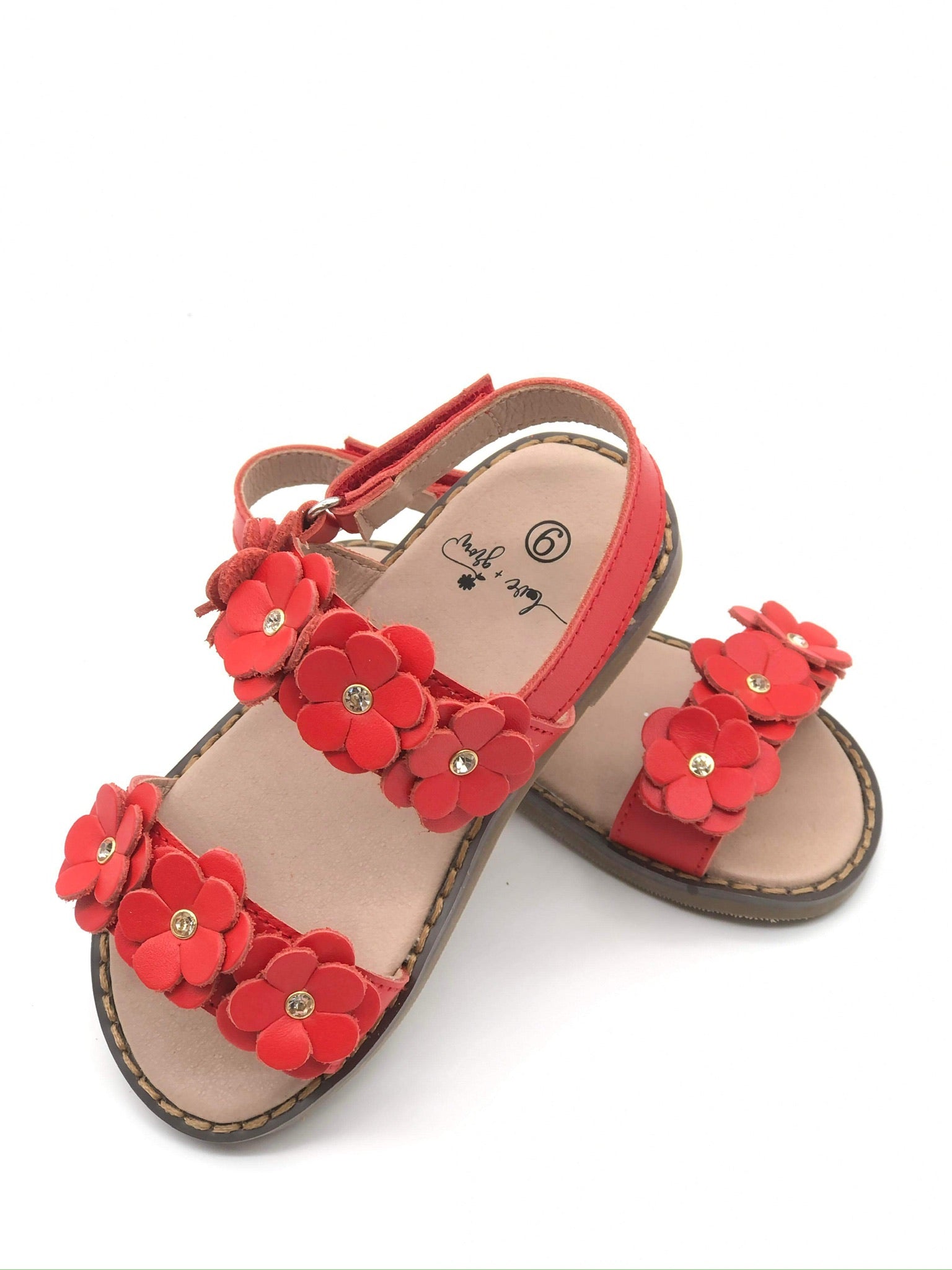 Flower Sandals - Red