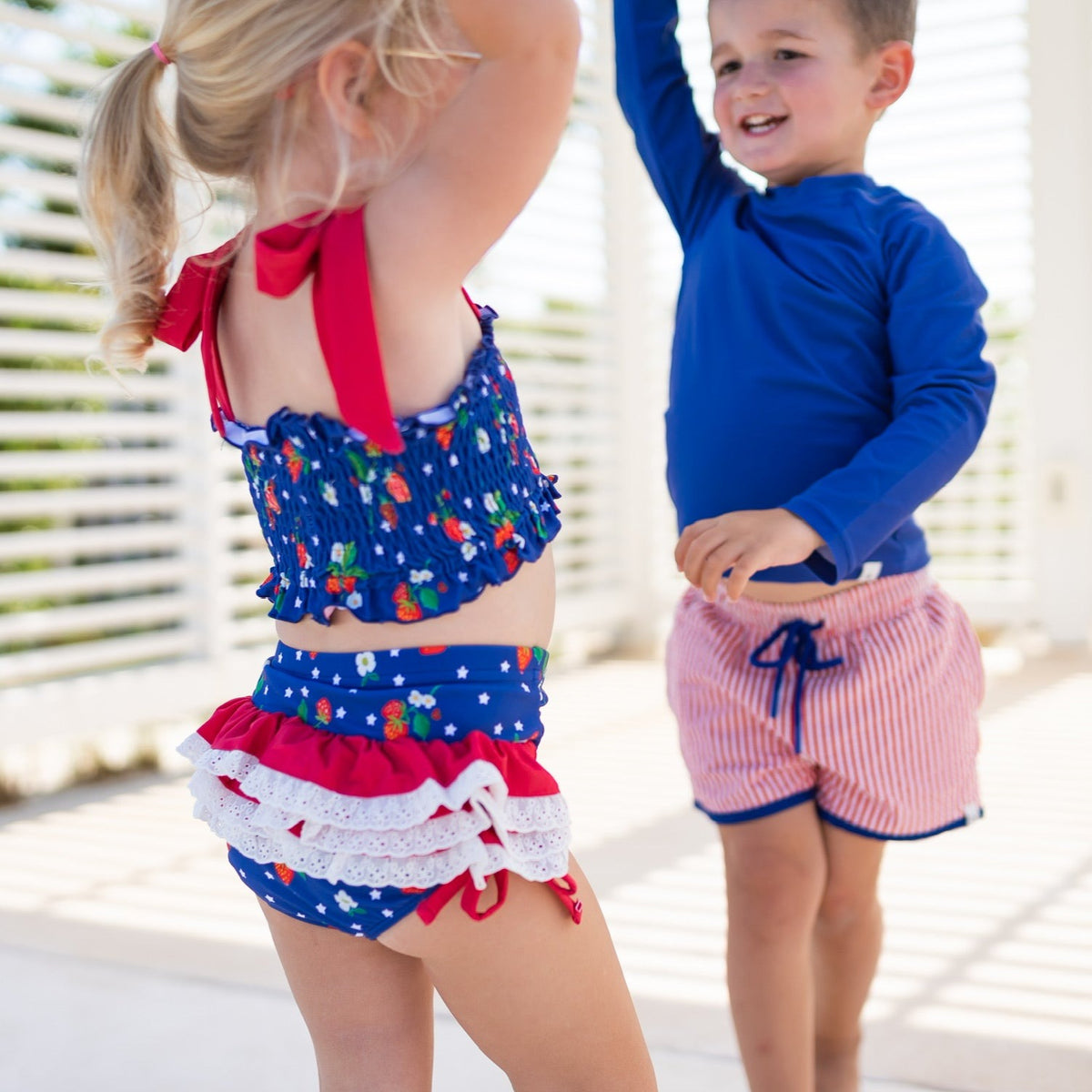 Strawberry Stars Smocked Bikini