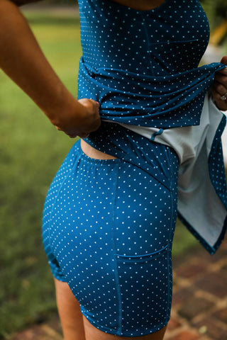 Women's Athletic Dress - Navy Dot