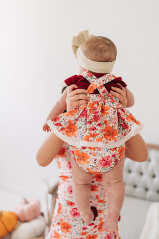 Saffron Blooms Skirted Romper Set