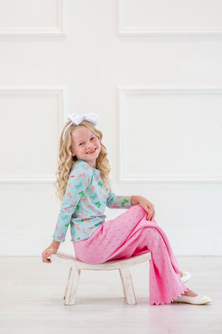 Knit Wide Leg Pant ~ Berry