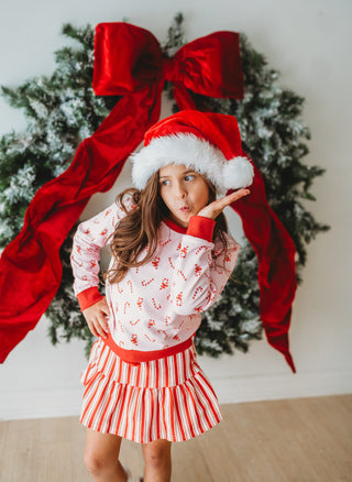 Peppermint Parade Sweatshirt and Skort Set