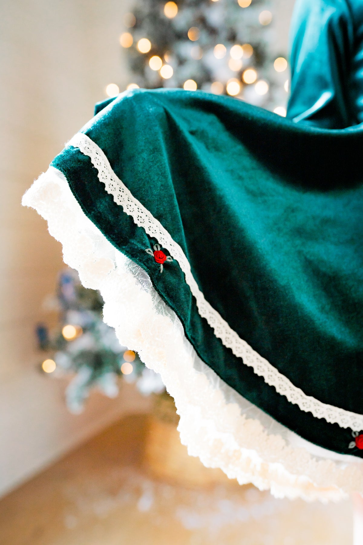 *PREORDER* Evergreen Velvet Dress and Bloomer Set