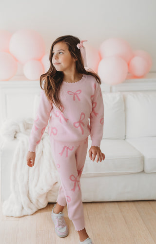 Rosy Ribbon Sweater Pants