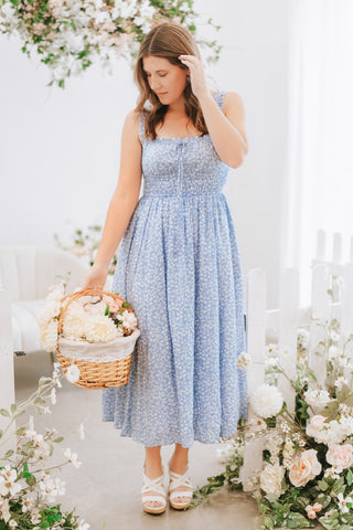 Women's Denim Daisies Dress | Bamboo Viscose Floral Dress XSXXL S Women's Denim Daisies Dress | Bamboo Viscose Floral Dress XSXXL S