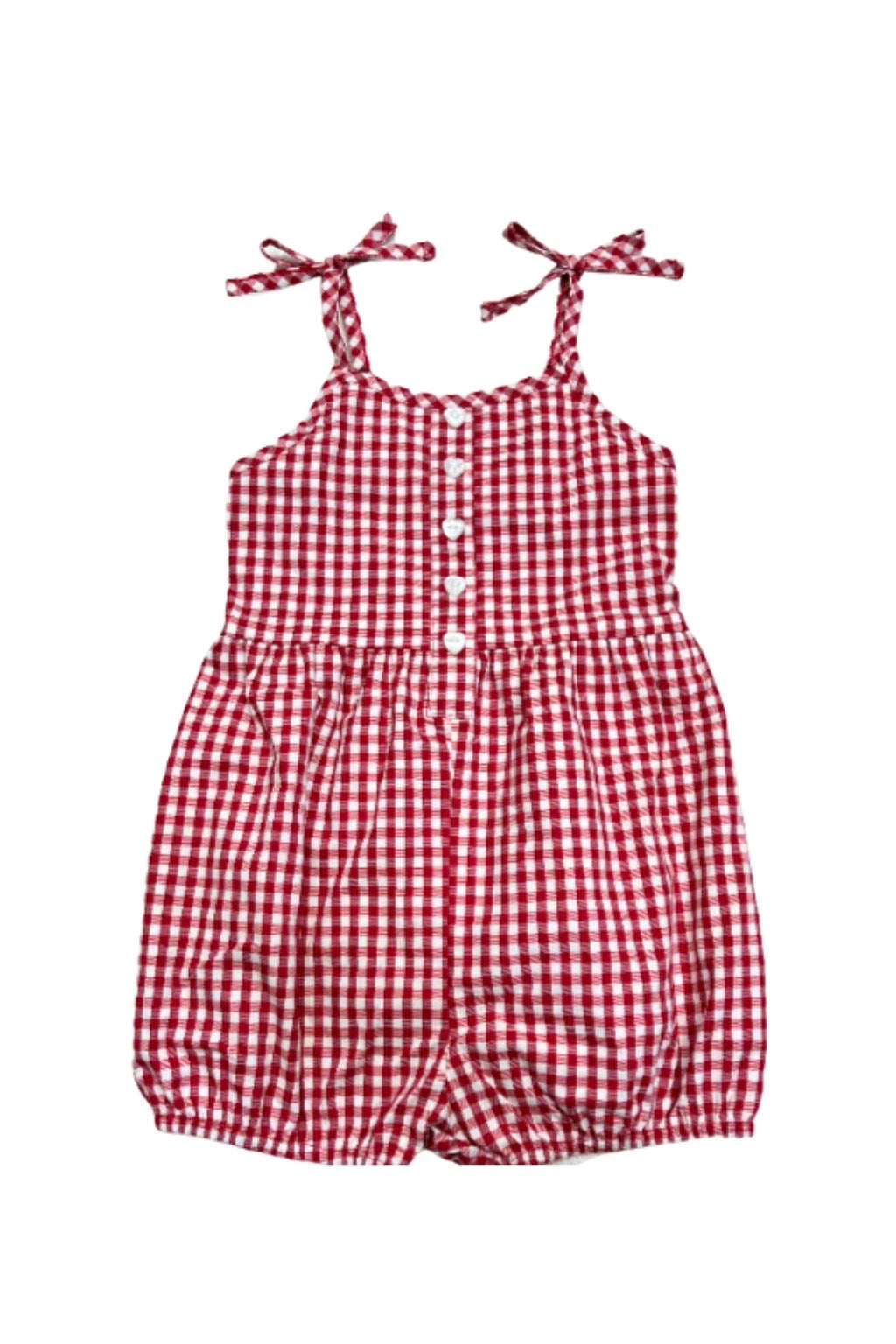 Red Gingham Bubble Romper