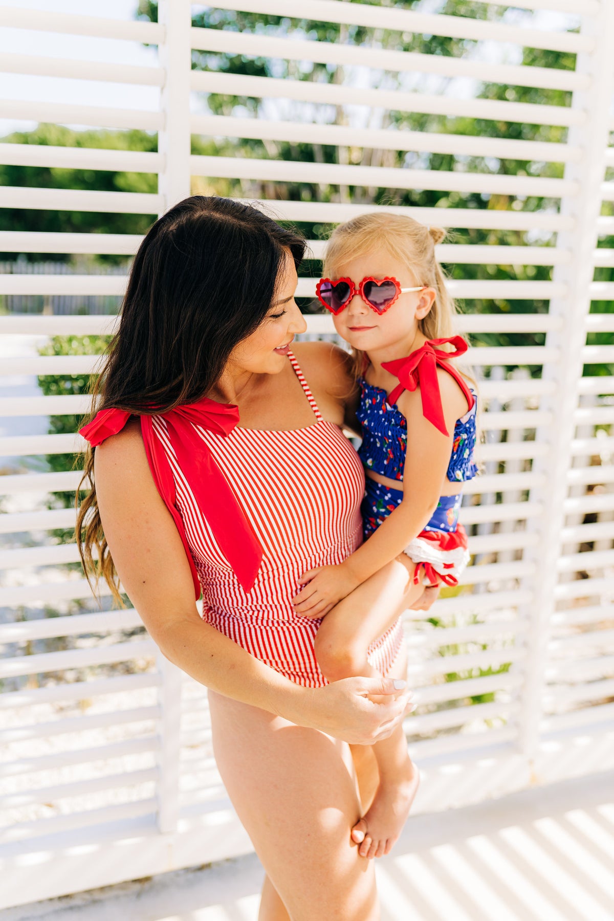 Women&#39;s Red Stripe Seersucker One-Piece