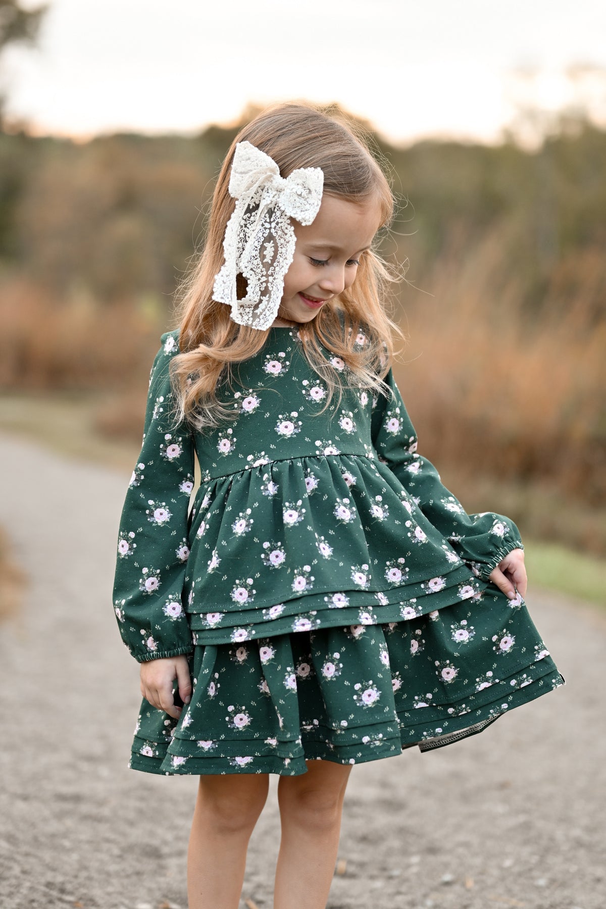 Emerald Frost Floral Dress