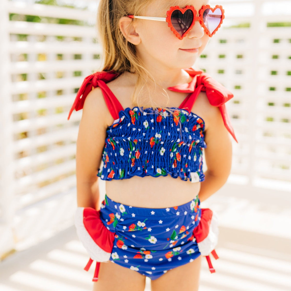 Strawberry Stars Smocked Bikini