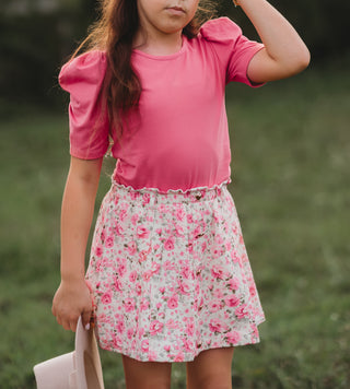 Rose Pink Puff Sleeve Layering Shirt