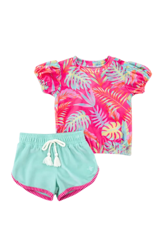 Pink Palm Paradise Shirt & Short Set