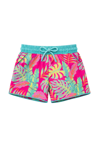 Pink Palm Paradise Swim Shorts