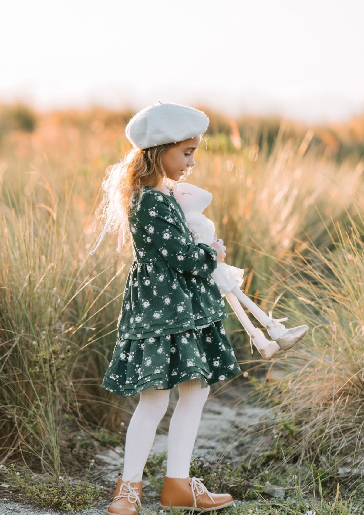 Emerald Frost Floral Dress