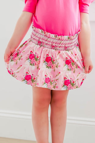 Smocked Athletic Skort ~ Floral Finery