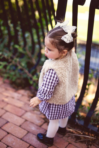Dahlia Lace Bow Clip - Ivory
