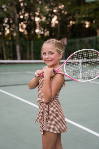 Cinnamon Gingham Athletic Dress