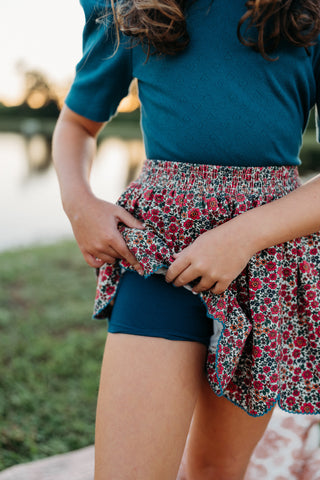 Mulberry Meadow Scallop Skort