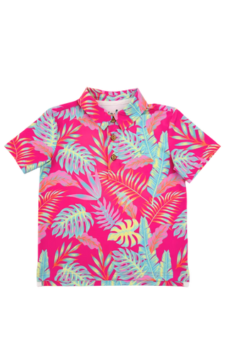 Pink Palm Paradise Athletic Polo