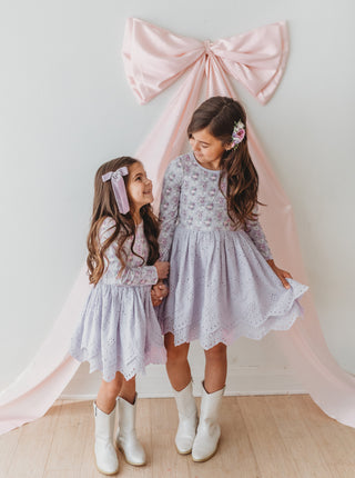 Sweetheart Lilac Dress and Bloomer Set