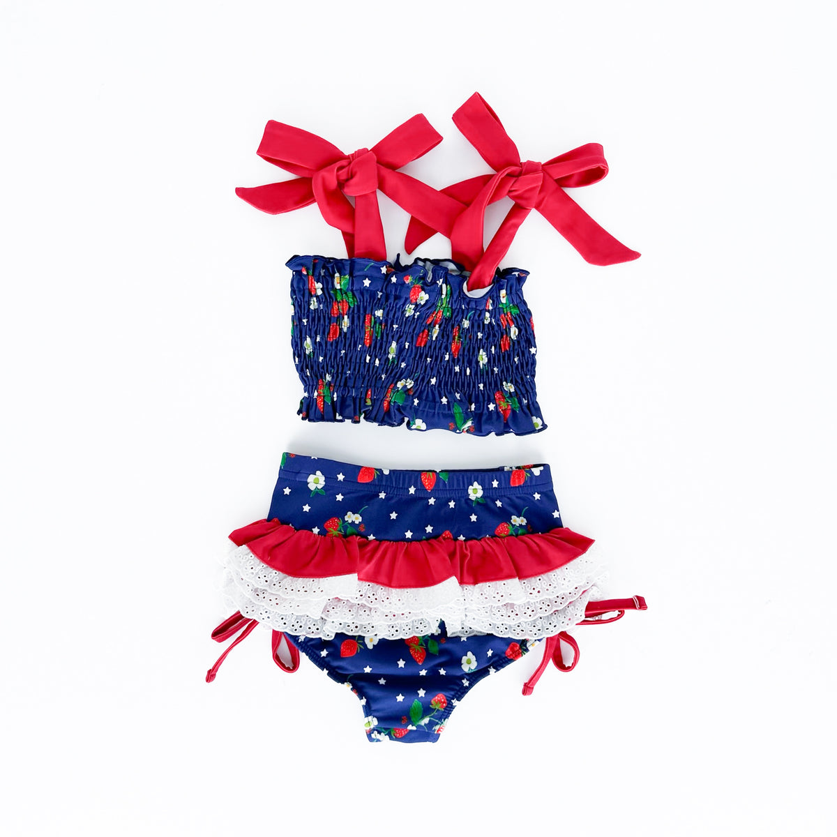 Strawberry Stars Smocked Bikini