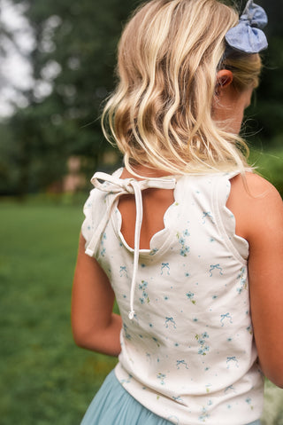 Forget Me Knot Scallop Athletic Tank