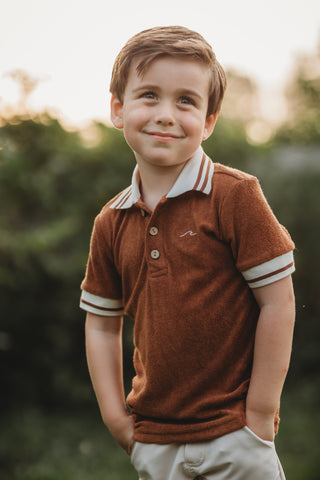 Boys Brown Sugar Bamboo Terry Polo