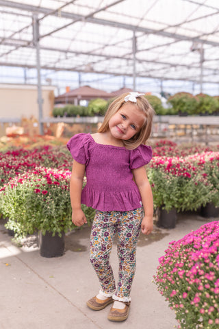 Orchid Smocked Peplum