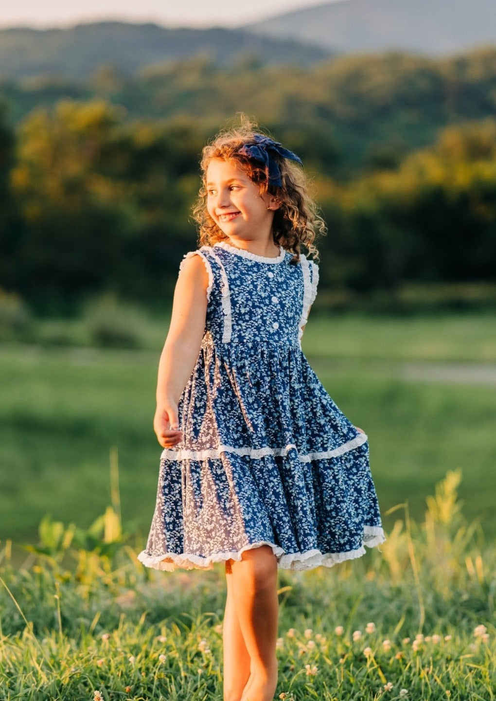 Midnight Blues Zoey Dress and Bloomer Set