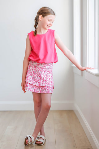 Poppy Skort ~ Bow Blossom (runs small, size up)