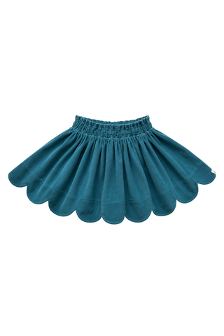 Blue Spruce Corduroy Scallop Skort