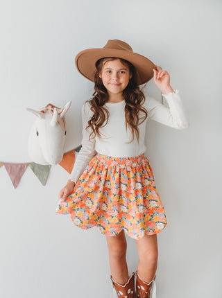 Marigold Meadow Scallop Skort