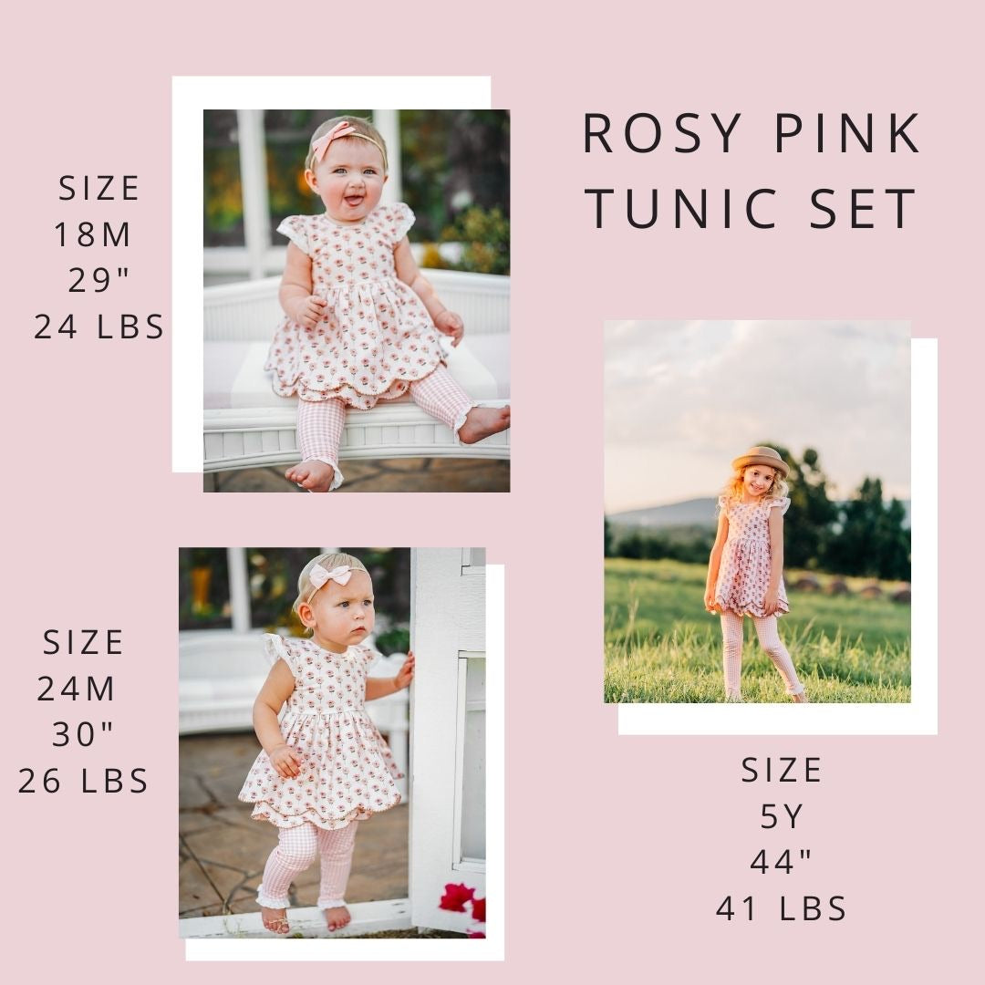 Rosy Pink Floral Tunic Set
