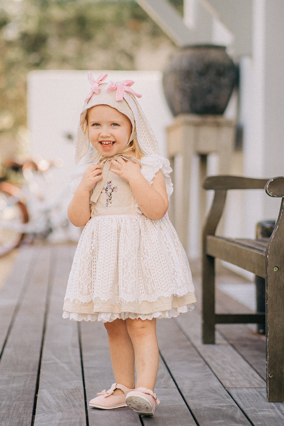 Pink Bow Bonnet