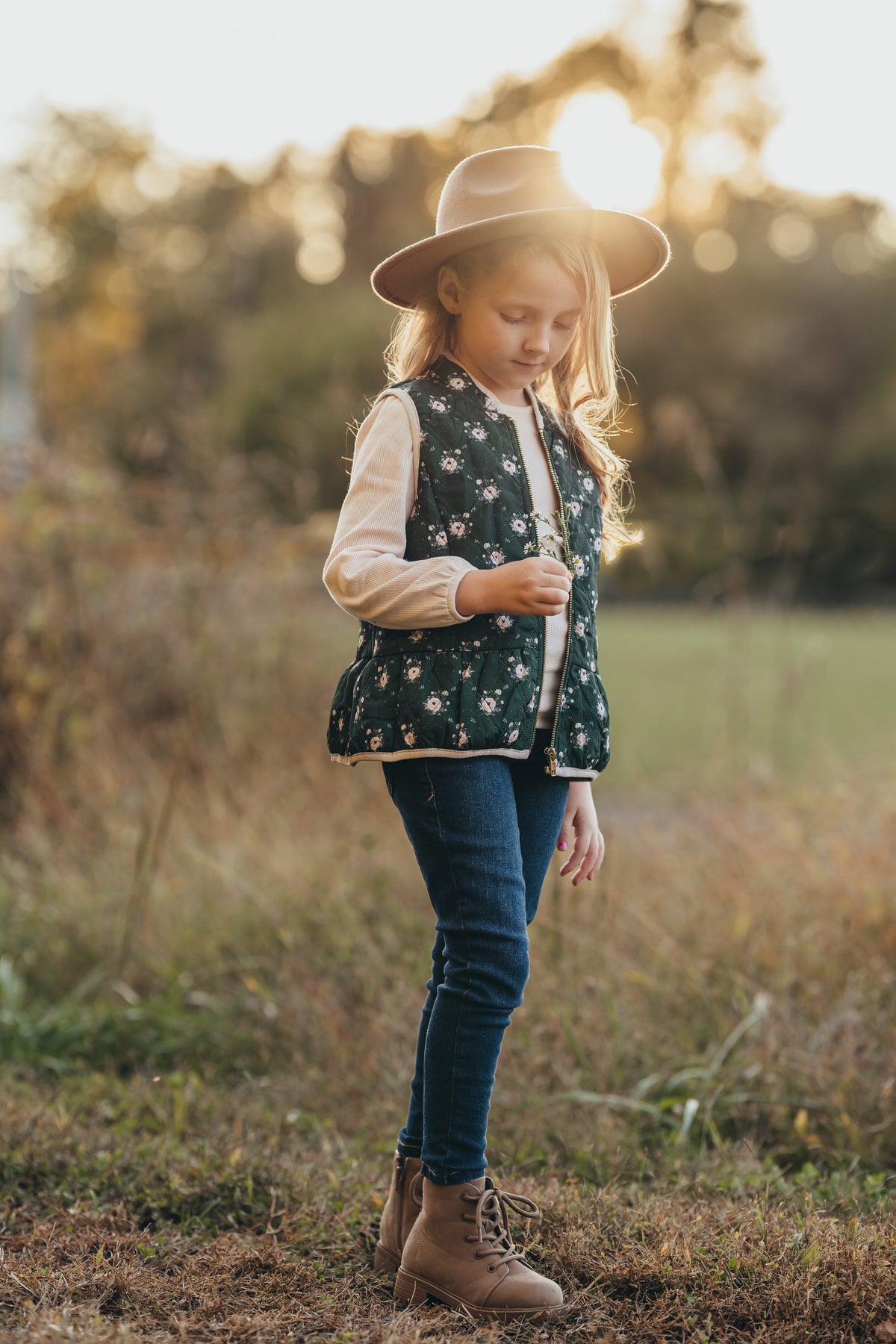 Emerald Frost Floral Vest