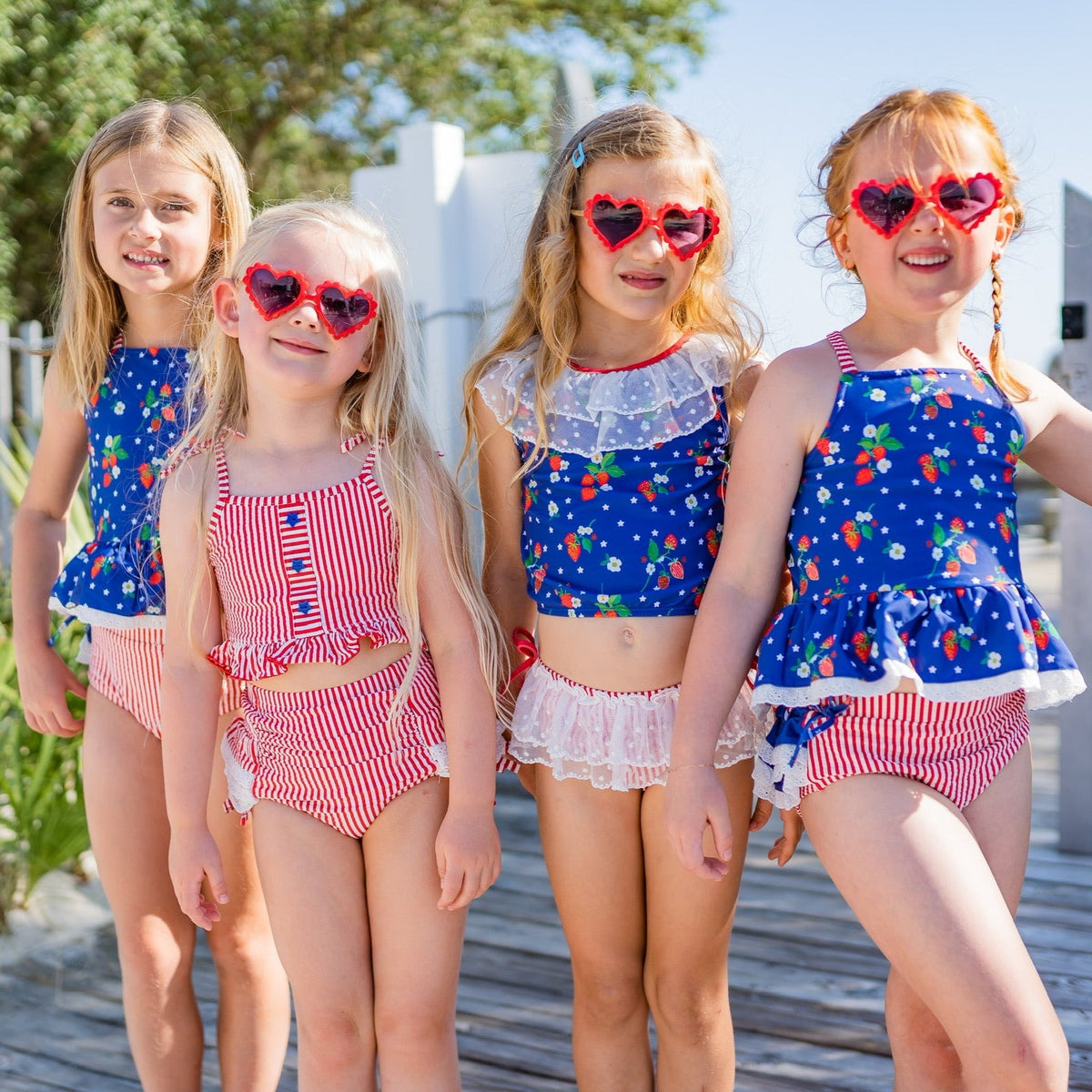 Strawberry Stars Lacey Tankini
