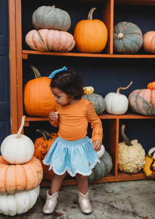 Scalloped Skort ~ Gingham and Gourds