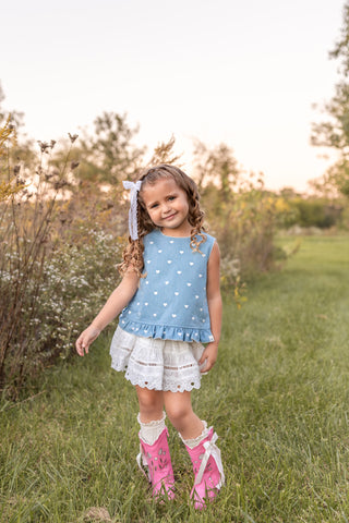 Candyland Denim Dolly Top
