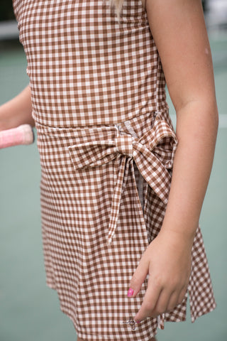 Cinnamon Gingham Athletic Dress