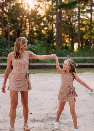 Cinnamon Gingham Athletic Dress