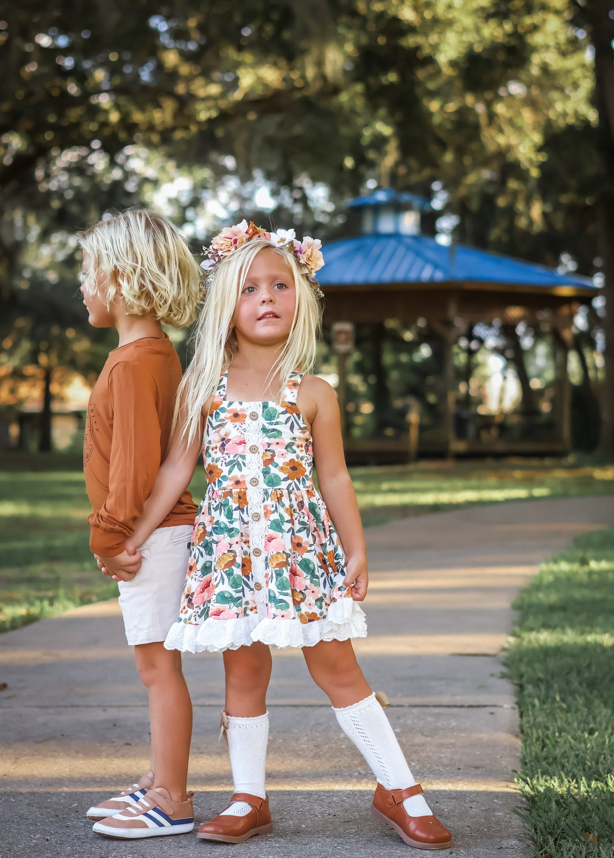 Golden Petals Chloe Dress