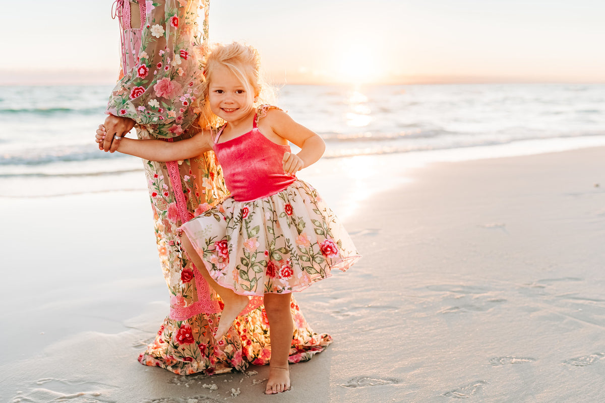 *PREORDER* Rose Petal Enchantment Flutter Sleeve Dress and Bloomer Set