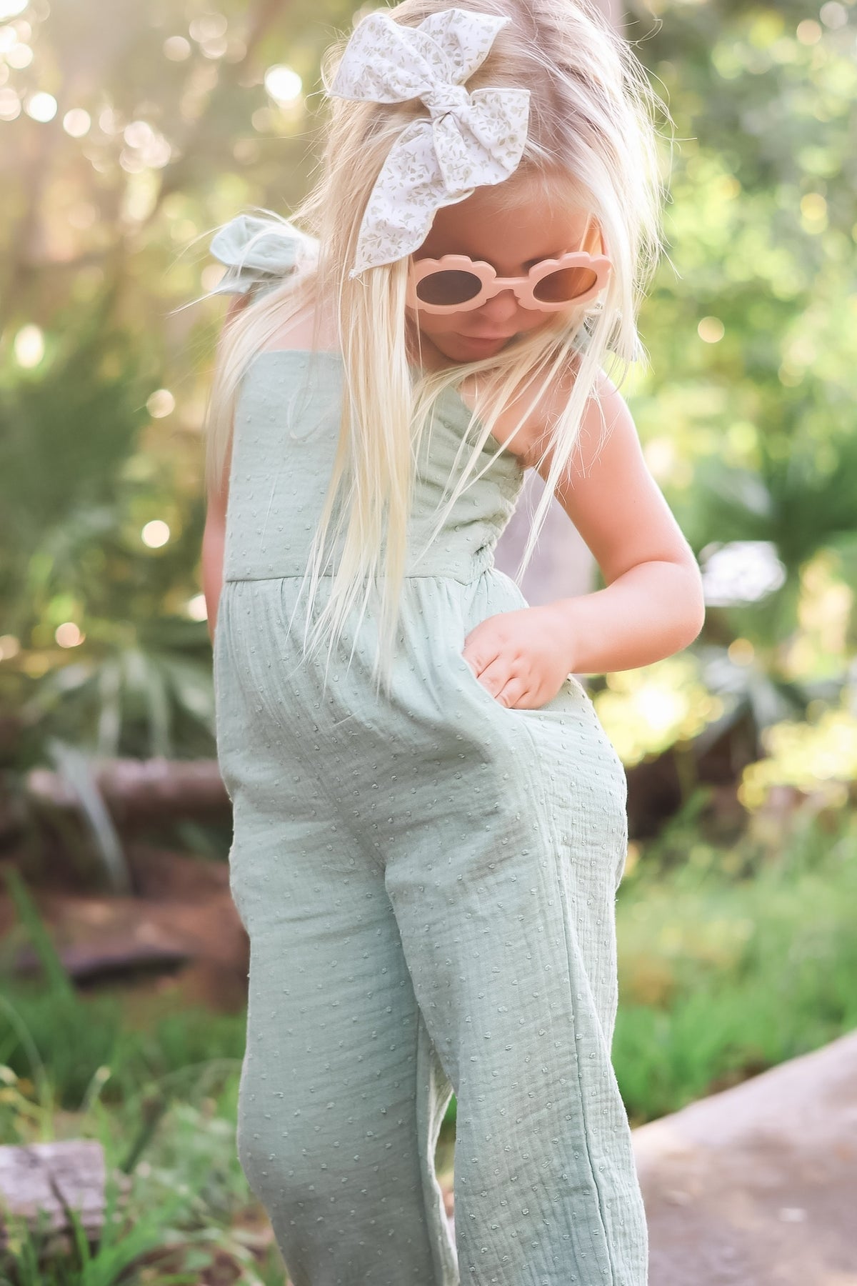Sage Swiss Dot Gauze Jumper