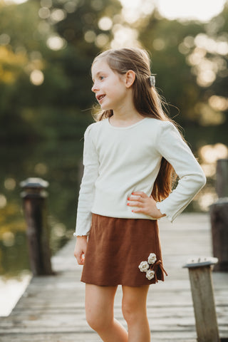 Vanilla Heart Pointelle Shirt