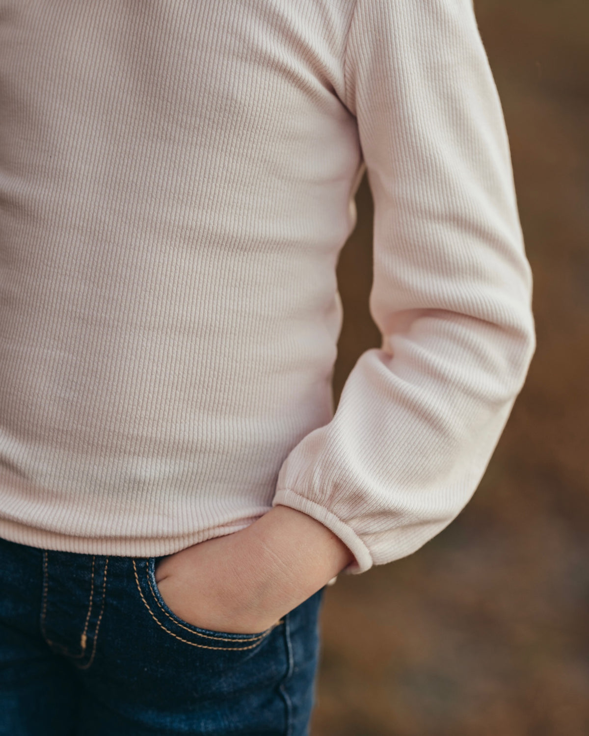 Blush Frost Ribbed Layering Shirt