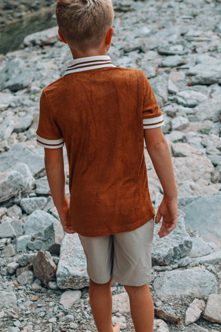 Boys Brown Sugar Bamboo Terry Polo