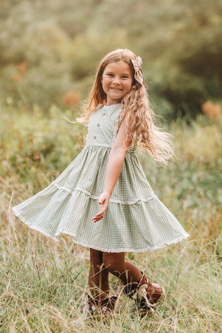 Sage Gingham Zoey Dress