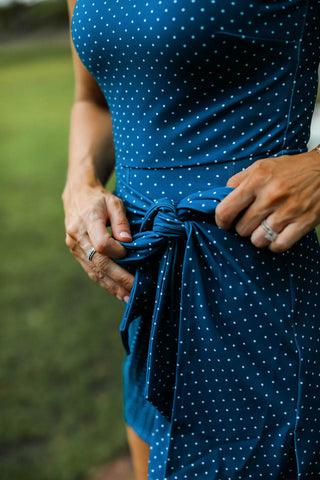 Women's Athletic Dress - Navy Dot