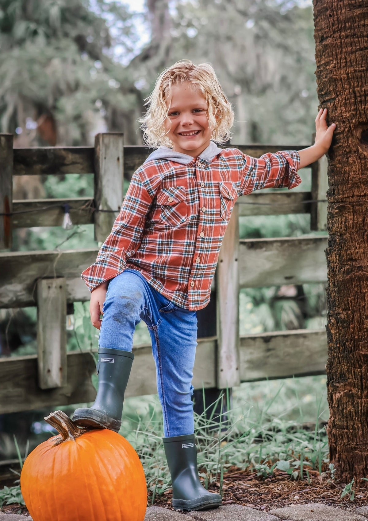Turkey Day Tartan Button-Up Hoodie
