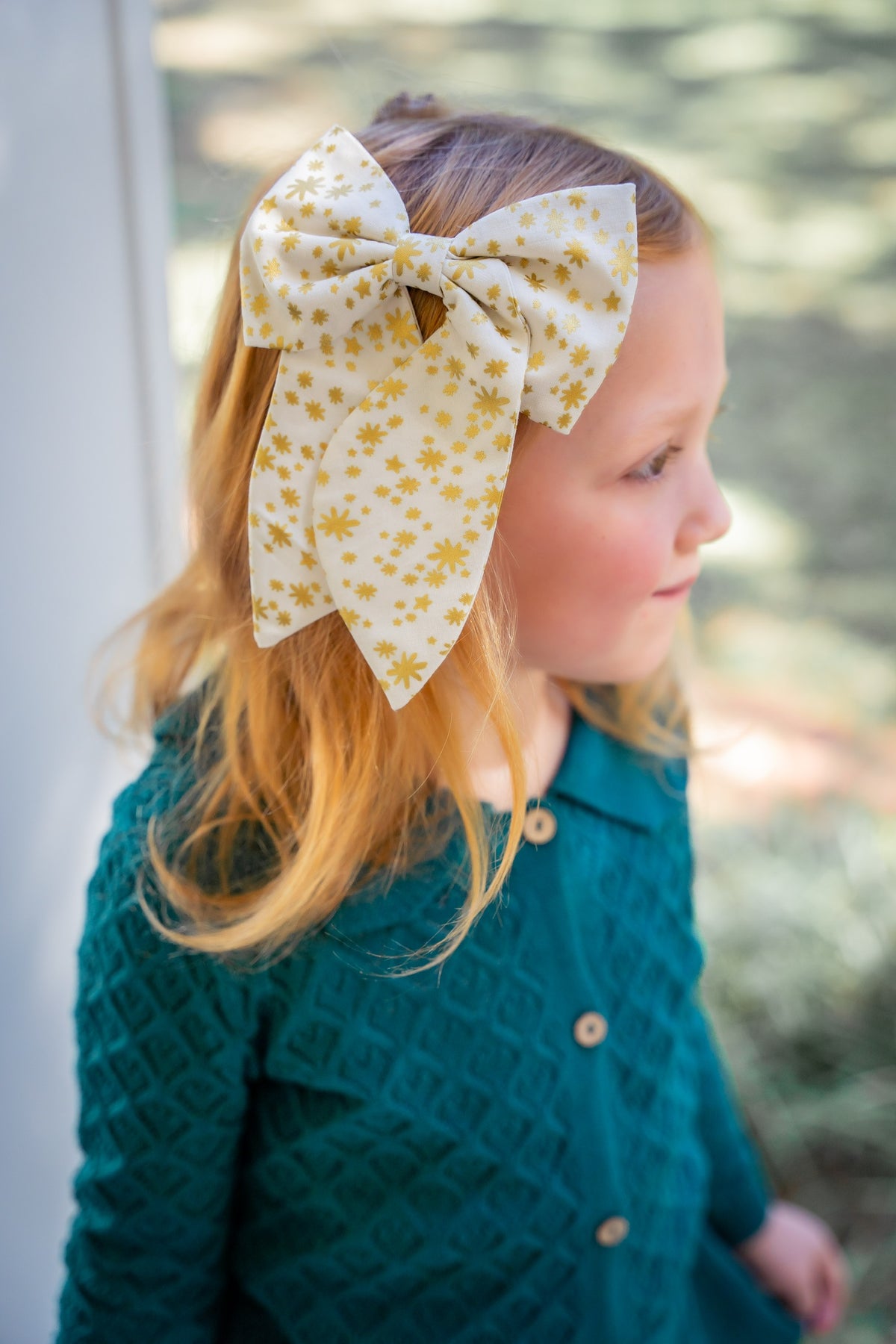 Gold Star Hair Bow