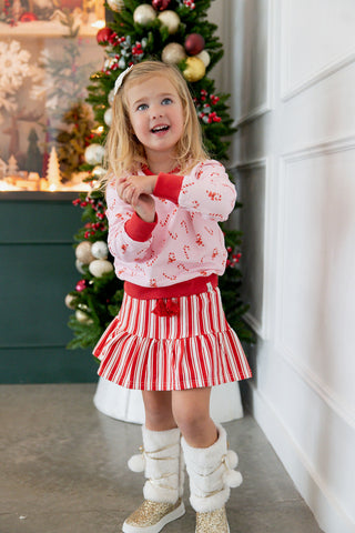 Peppermint Parade Sweatshirt and Skort Set